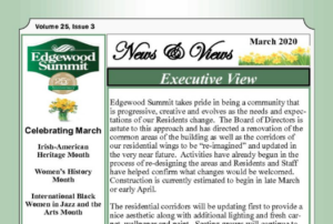 Edgewood Summit March 2020 newsletter