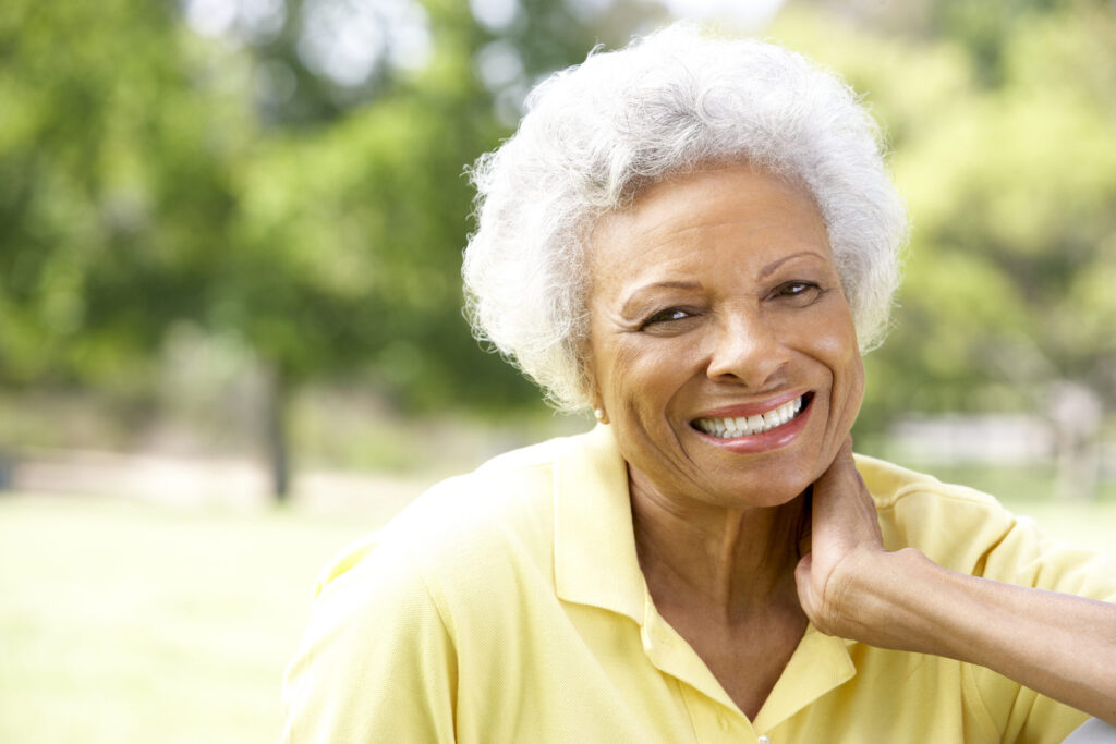 Senior woman happy to be independent living