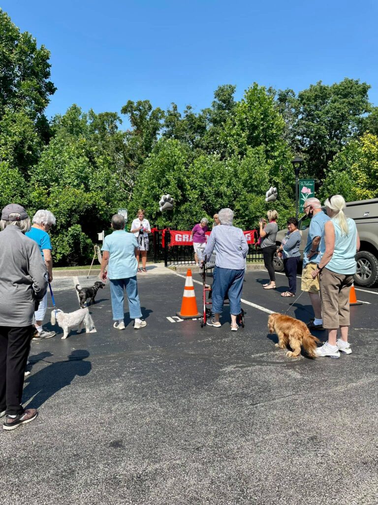 Residents taking dogs to the new Edgewood Summit dog park