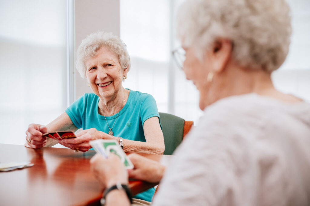 Women playing cards