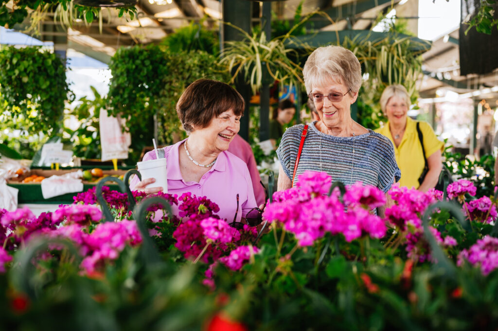 Women at flower store